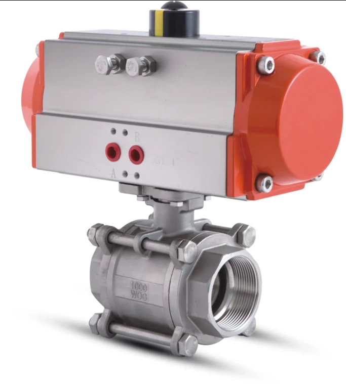 3 Piece Pneumatic Thread Ball Valve