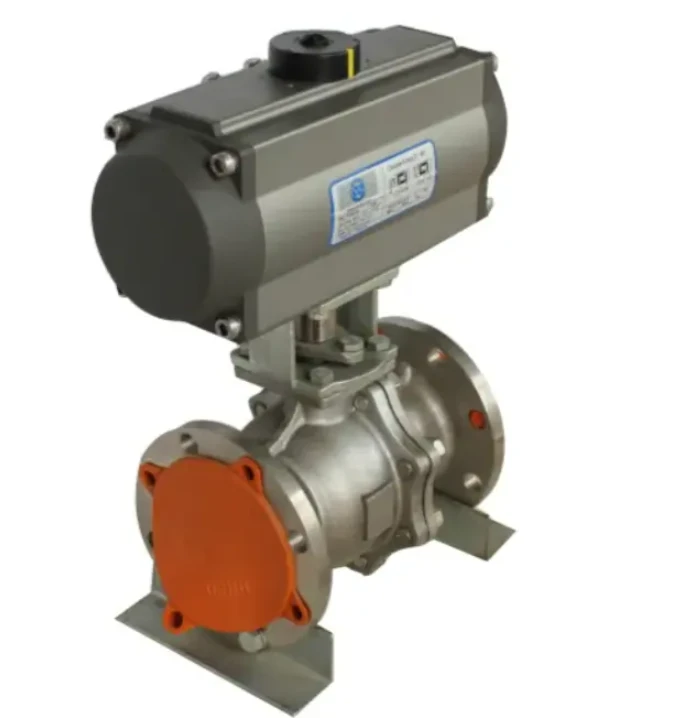 Flange End Vacuum Ball Valve With Pneumatic Actuator